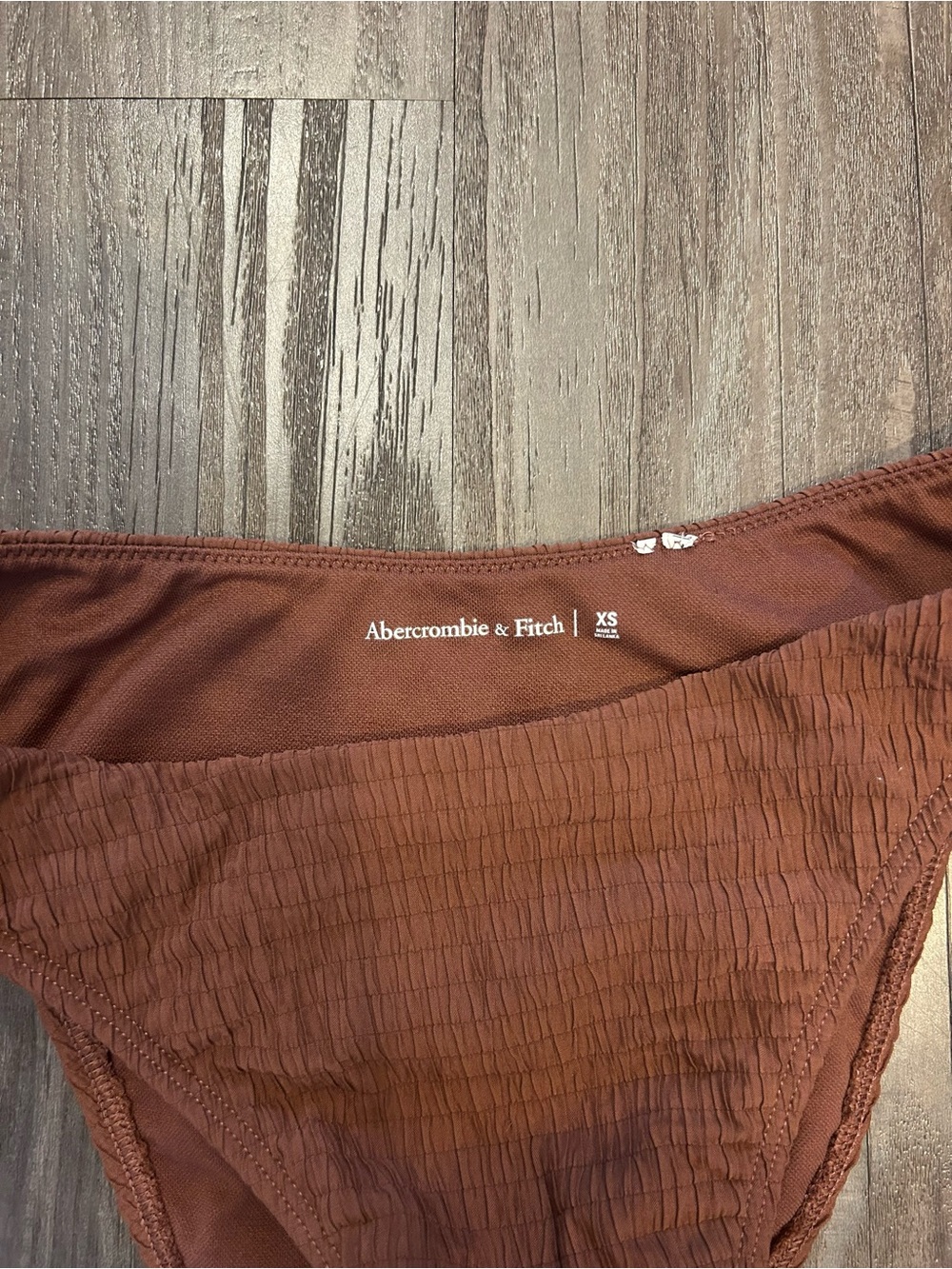 Abercrombie & Fitch Rust-Brown Ribbed Bikini Bottom - Picture 2 of 3